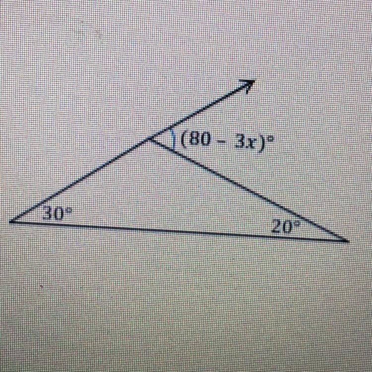 In the triangle shown, find x.-example-1