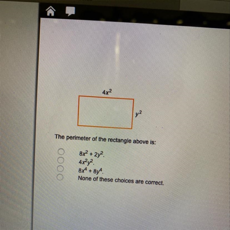 The perimeter of the rectangle above is:-example-1