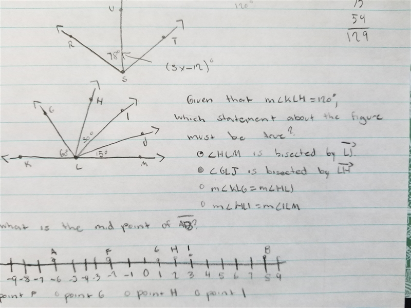 Given that m>KLM=120 degrees, which statement about the figure is true? A. B. C-example-1