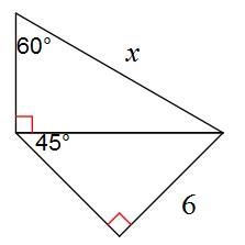 Find x A. 46–√ B. 32 C. 43–√ D. 6–√-example-1