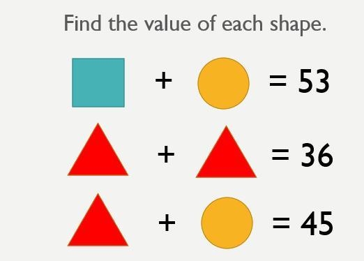 Please help! find the value of each shape-example-1