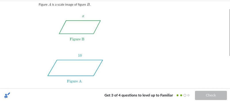 Figure a is a scale image of figure b. Figure a maps to figure b with a scale factor-example-1