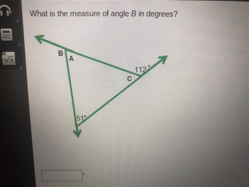 What is the measure of angle B in degrees-example-1