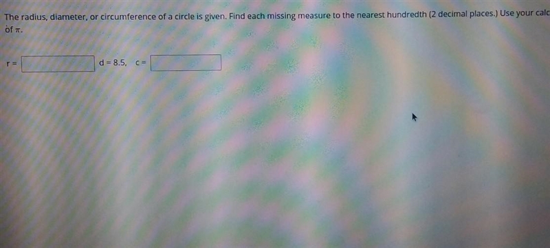 What is the radius and circumference for this problem? ​-example-1