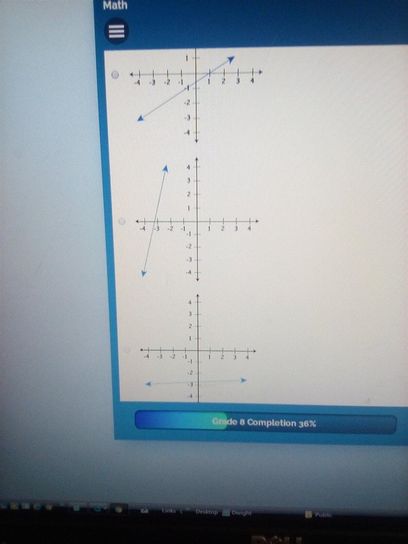 What slope is the greatest a b or c?-example-1