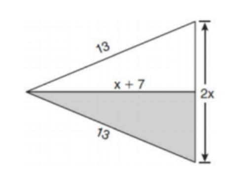 The pennant below is in the shape of an isosceles triangle. Determine and state the-example-1