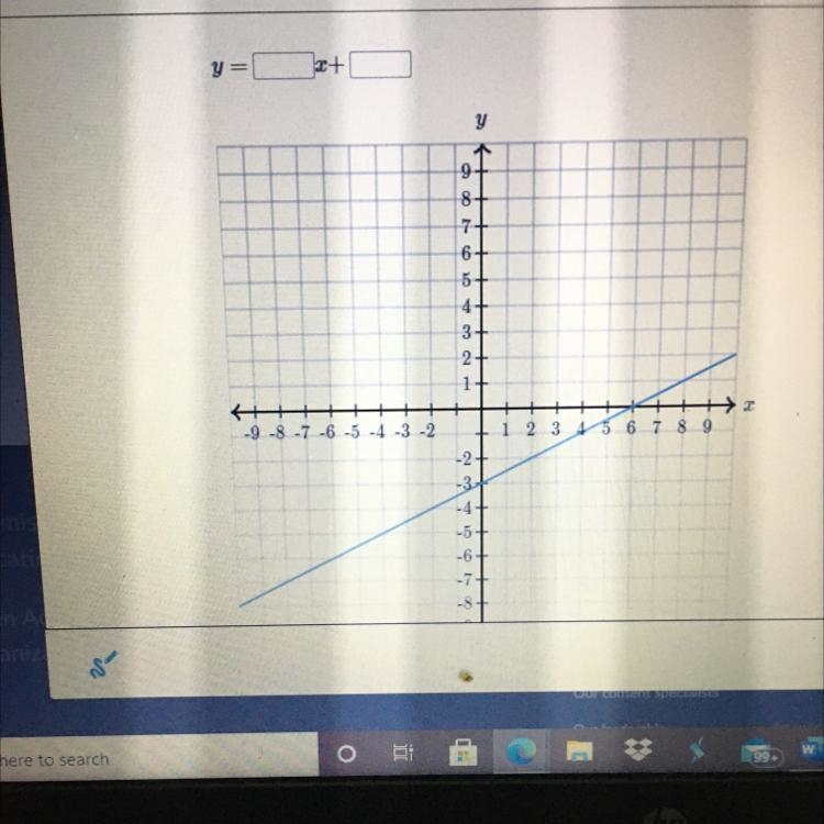 Help please | Question find the equation of the line use exact numbers-example-1