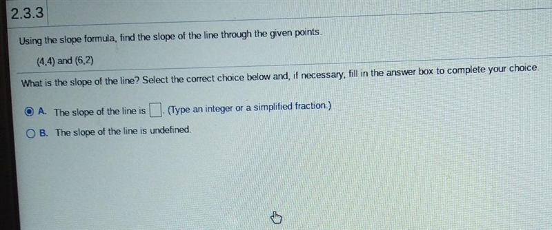 Using the slope formula, find the slope of the line through the given points. (4.4) and-example-1