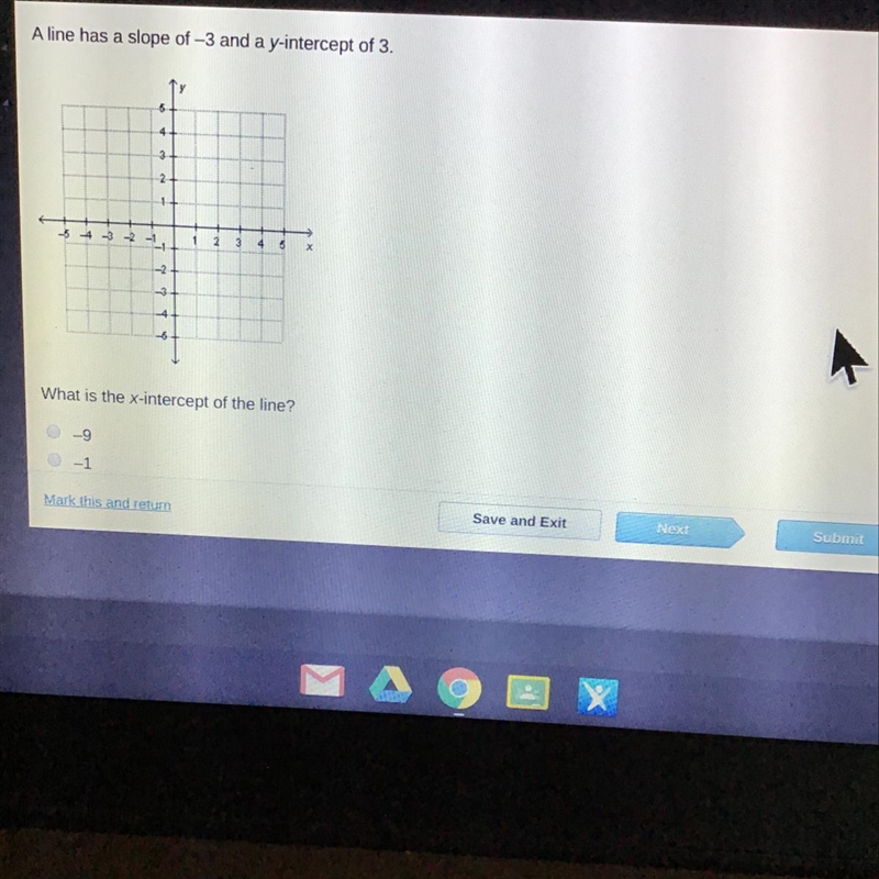 A. -9 B. -1 C.1 D. 9-example-1