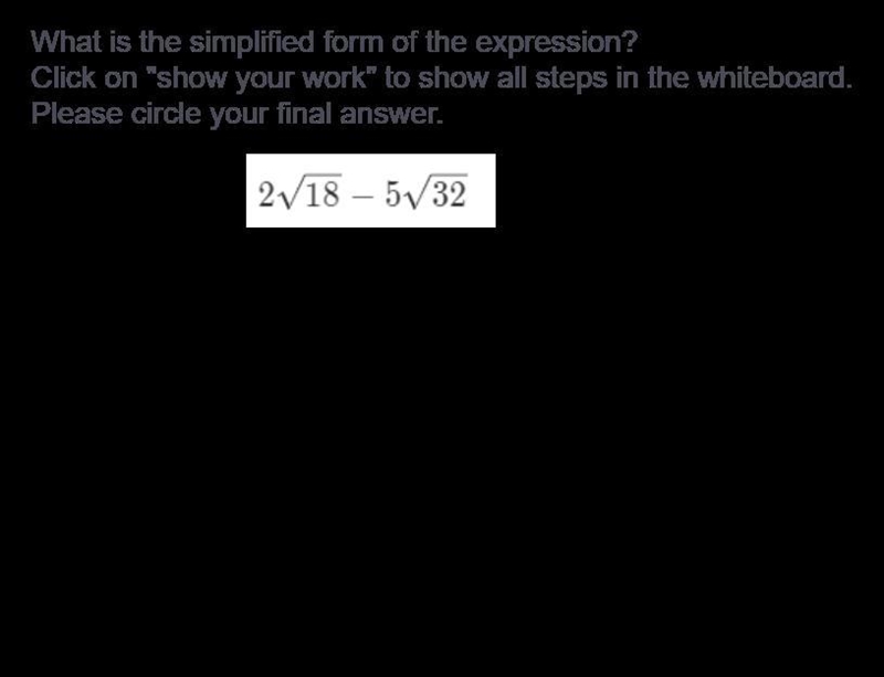 PLEASE HELP FAST i need to know how to solve this with work-example-1