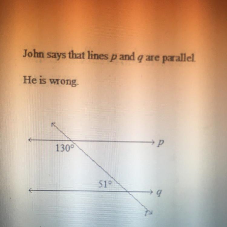 Does anyone know what to change to make line “p” and “q” parallel?-example-1