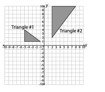 Please help! Consider the two triangles shown on the grid below. Which of these statements-example-1