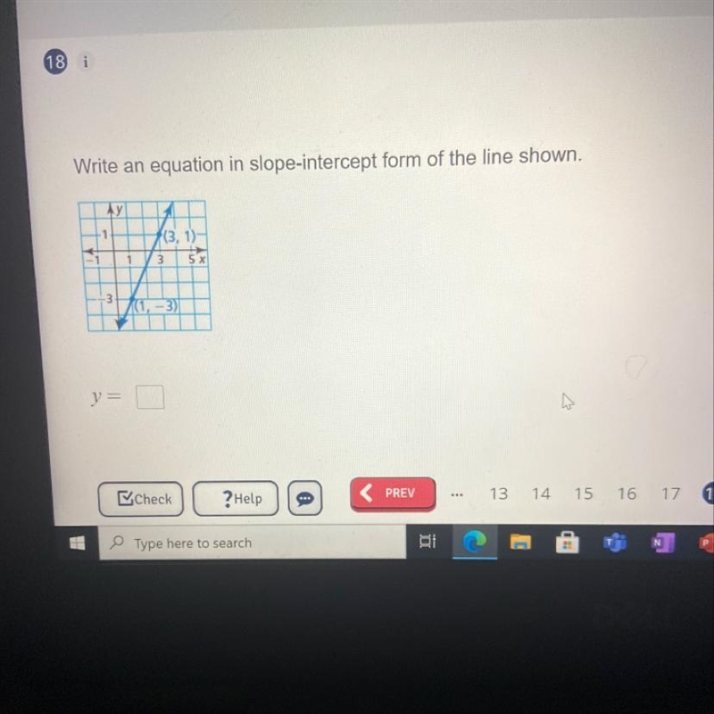 Write an equation of the line in slop intercept form-example-1