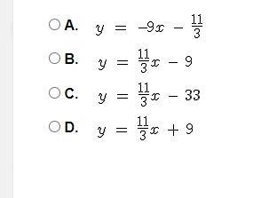 NEED HELP ASAP!!!!!!!! A linear function has a slope of 11/3 and crosses the y-axis-example-1