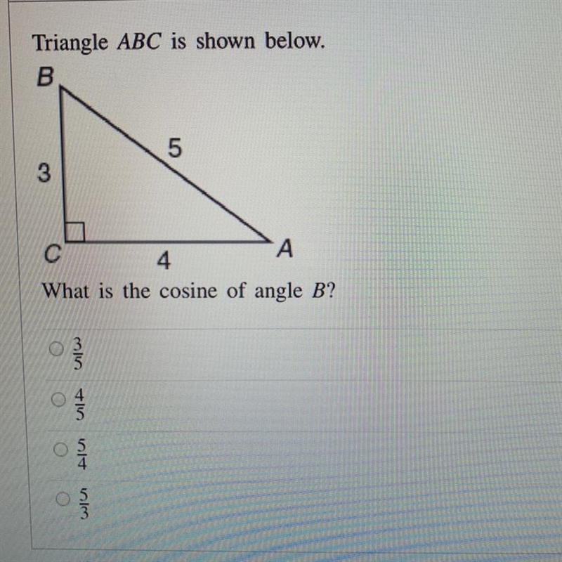 What is the cosine of angle B? In the picture-example-1