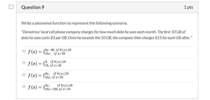 Write a piecewise function to represent the following scenario(Only 2 hours to answer-example-1