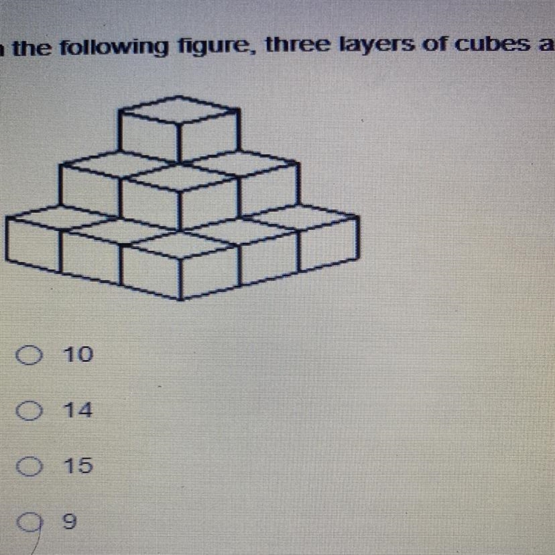 In the following figure, three layers of cubes are stacked on top of each other. How-example-1