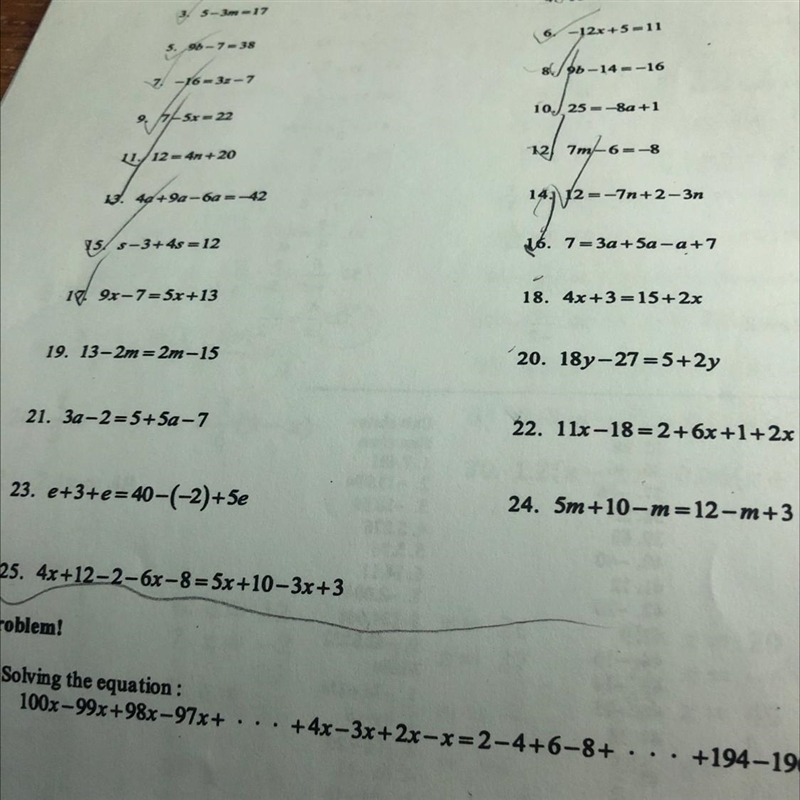 18. 4x +3=15+2x Can someone help me solve this number and also 19,20,21,22,23,24,25-example-1