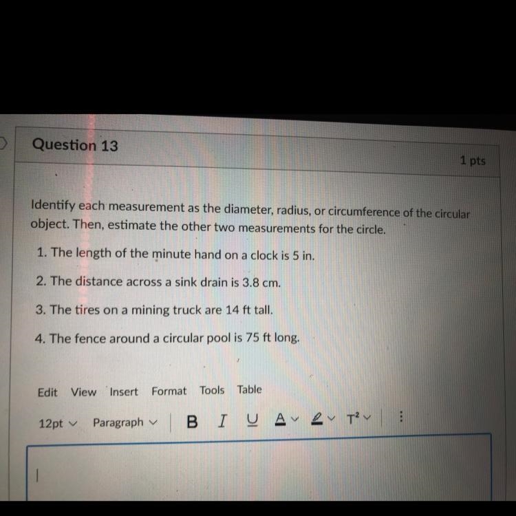 100 POINTS HELP PLEASE ONE HUNDRED POINTSSS identify each measurement as a diameter-example-1