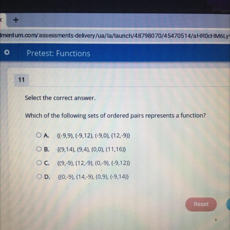 Select the correct answer. Which of the following sets of ordered pairs represents-example-1