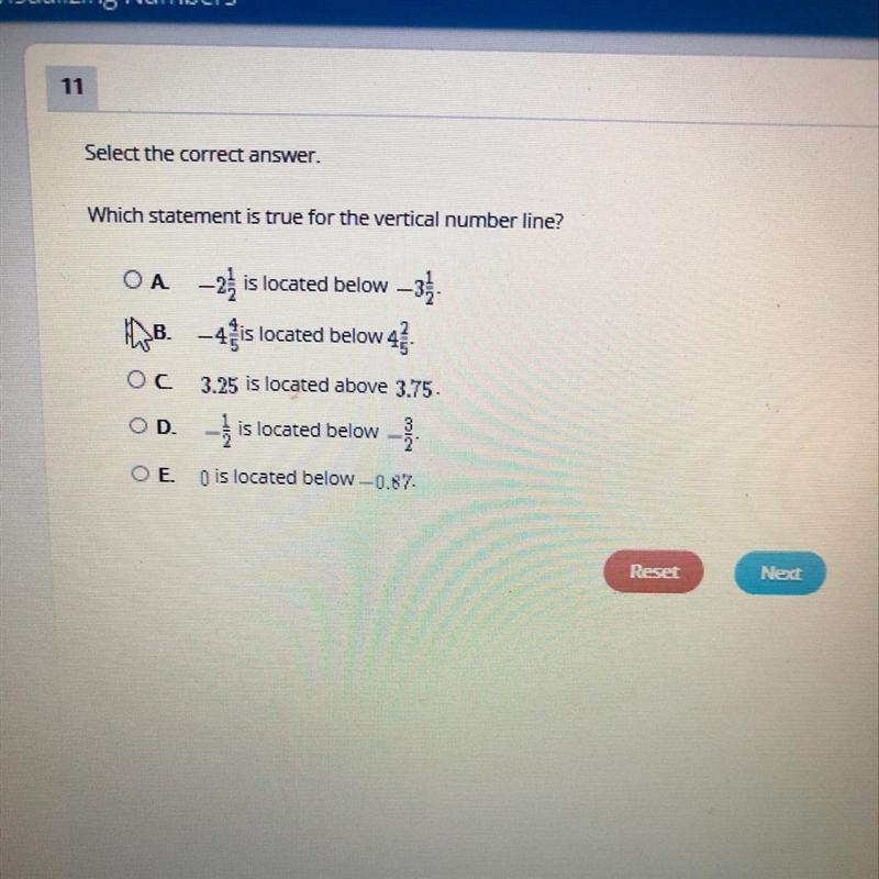 Which statement is true for the vertical number line?-example-1