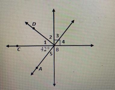 If angle ABD is 90 degrees. Select all of the angles that measure 42 degrees. Angle-example-1