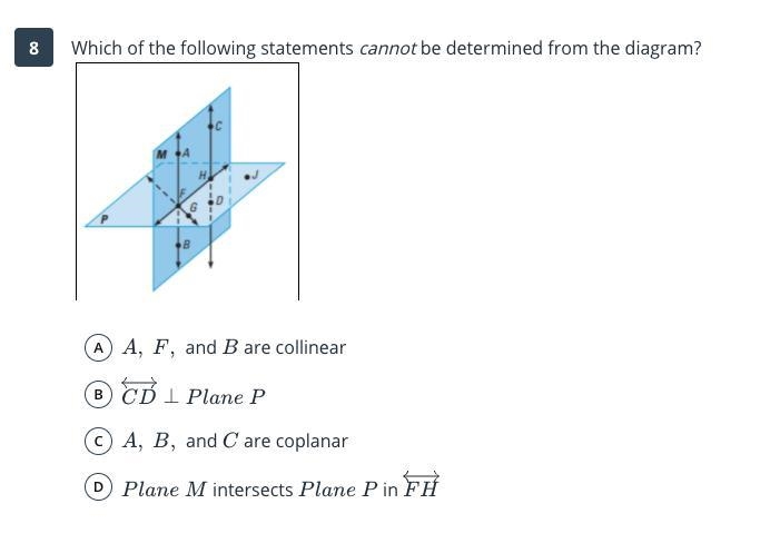 WHICH OF THE FOLLOWING STATEMENTS CANNOT BE DETERMINED FROM THE DIAGRAM-example-1