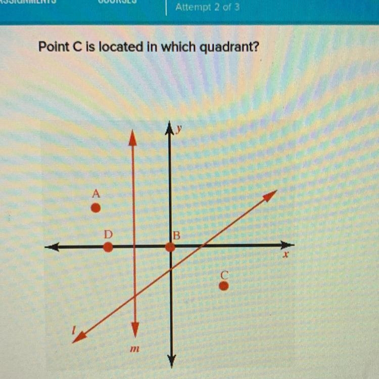 Point C is located in which quadrant? 01 Om-example-1