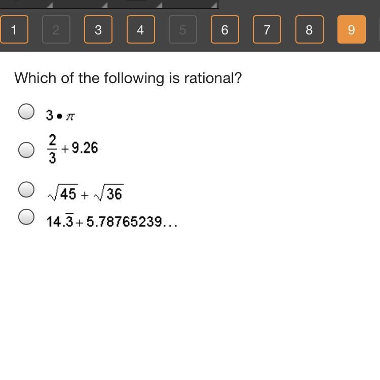 Which of the following is rational?-example-1