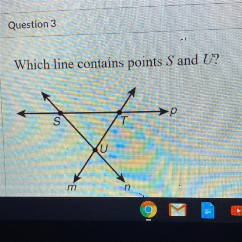 Which line contains point S and U-example-1