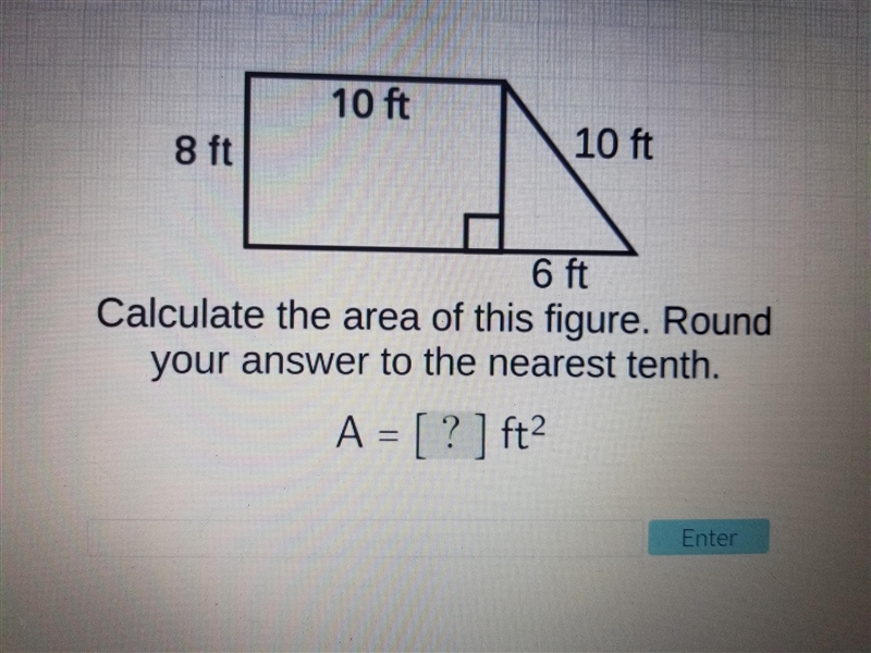 Please help,I'm confused as to how to find the area with the shapes connected,thankyou-example-1