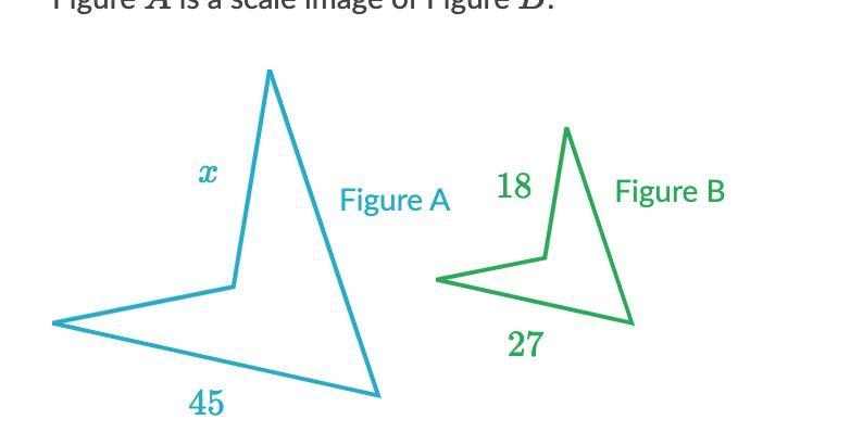 Figure A is a scale image of Figure B. What is the value of x?-example-1