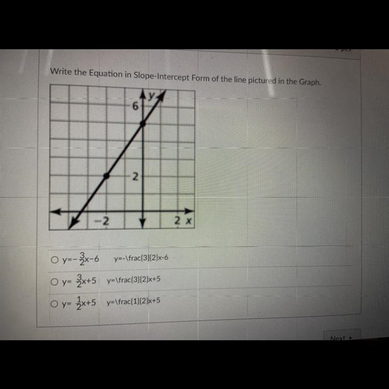 Write the equation in slope intercept form of line picture in the grapo-example-1