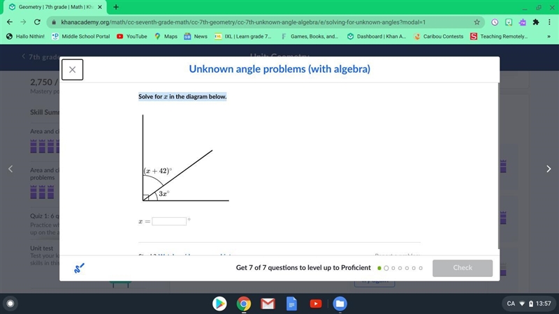 Solve for x in the diagram below-example-1