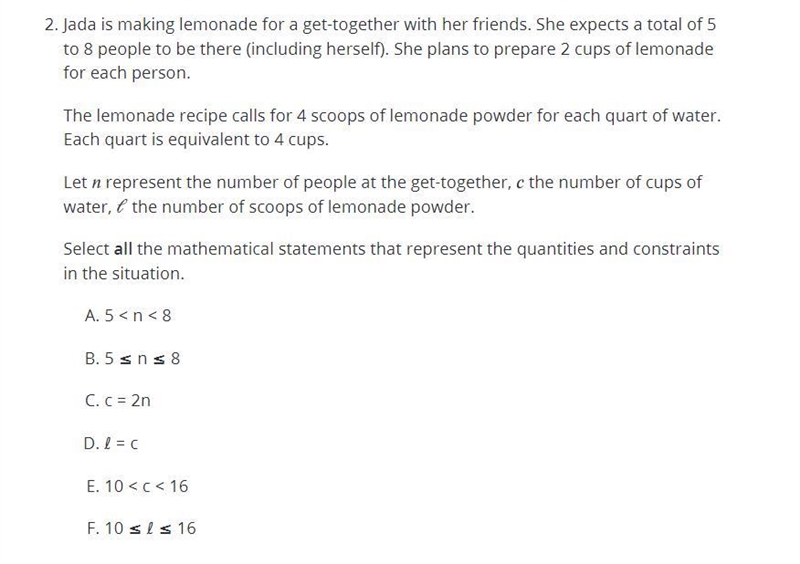 Jada is making lemonade for a get-together with her friends. She expects a total of-example-2