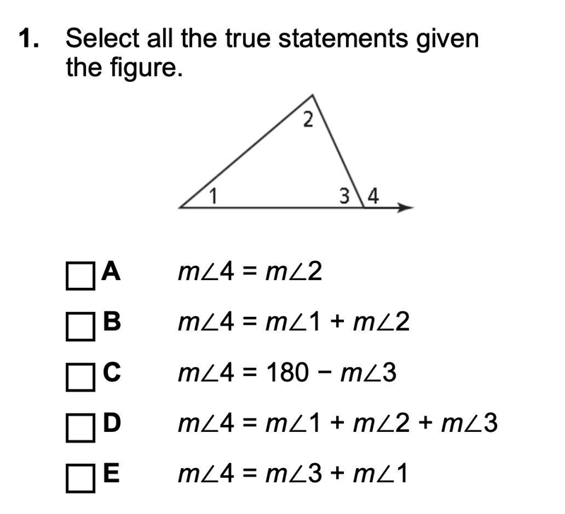 HELP!!!!!Select all the true statements give the figure-example-1