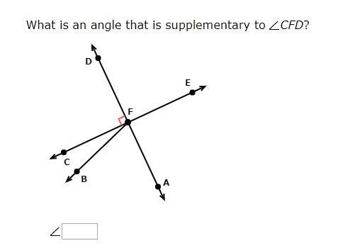 What is an angle that is supplementary to ∠CFD?-example-1