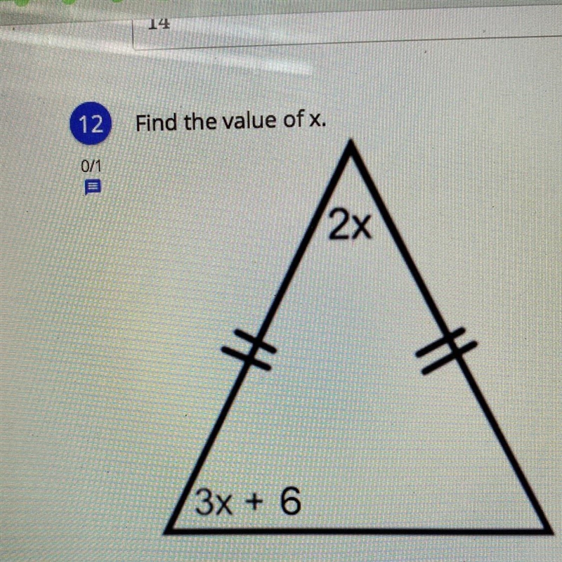 12) Find the value of x.-example-1