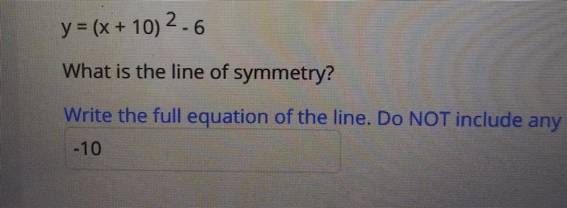 What is the line of symmetry? ​-example-1