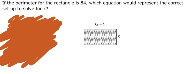 What is the value of x if length is 3x-1 and width is x and the perimeter is 84-example-1