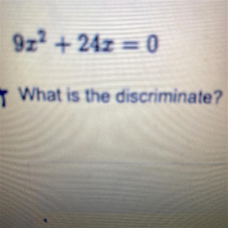 What is the discriminate?-example-1