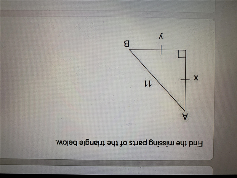 35 POINTS: please help me!!! find: - value of x - value of y - value of angle A - value-example-1