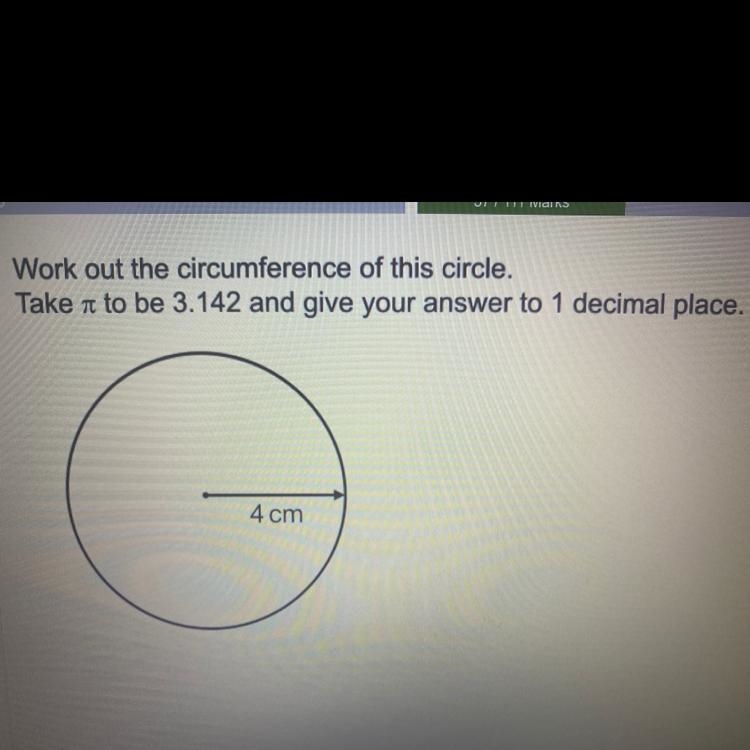 Work out the circumference of the circle (See picture)-example-1