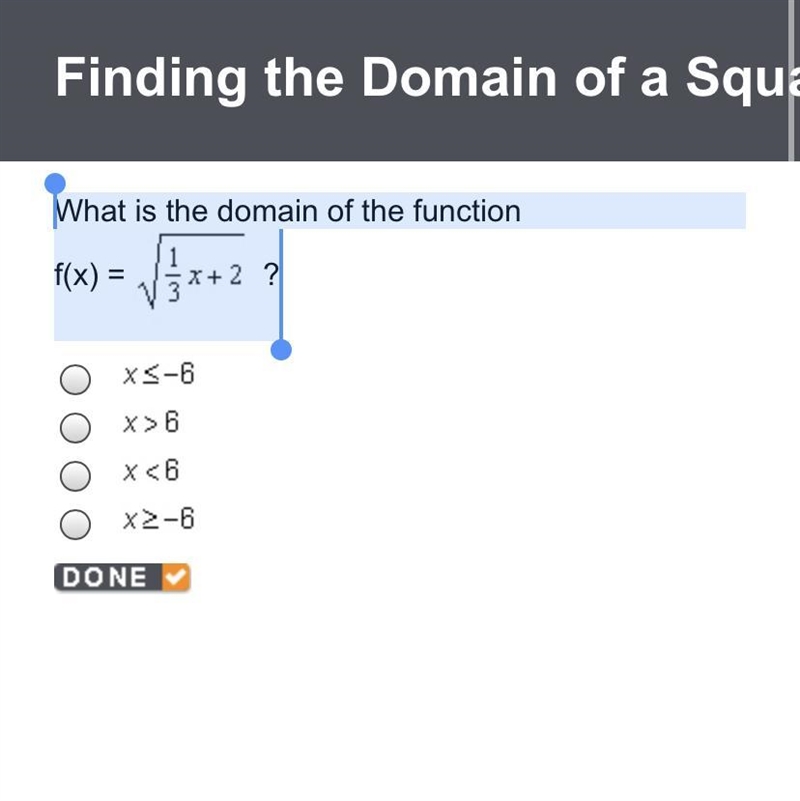 What is the domain of the function f(x)= 1/3 x + 2-example-1