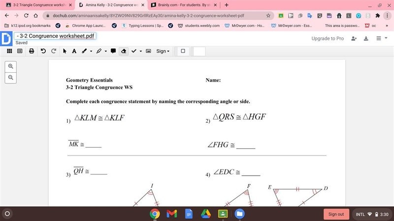 What is the corresponding angle or side?-example-1