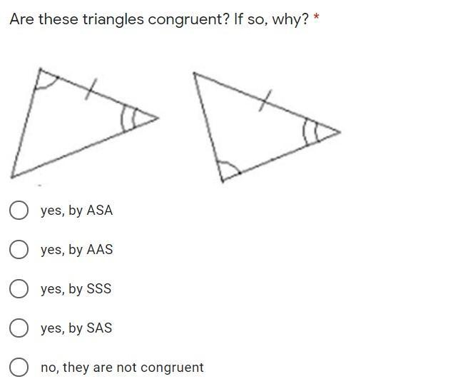 Are these triangles congruent? If so, why?-example-1