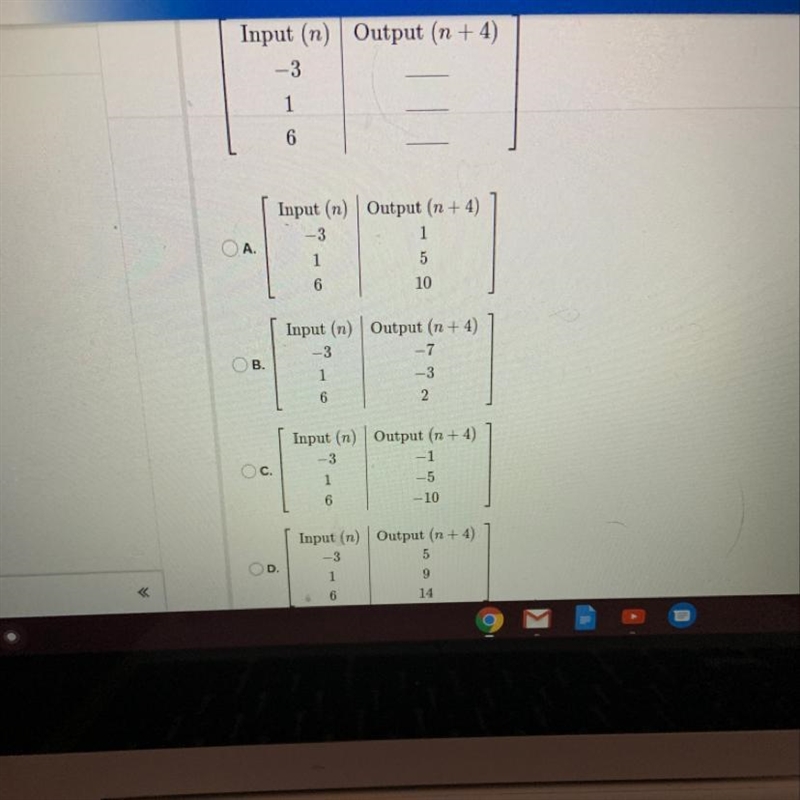 Complete the function table. Help me please-example-1