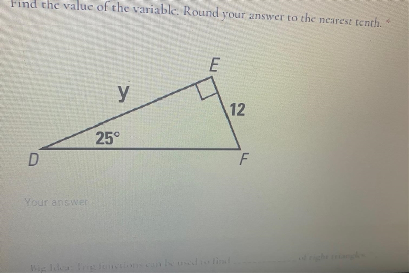 Find the value of the variable. Round your answer to the nearest tenth-example-1