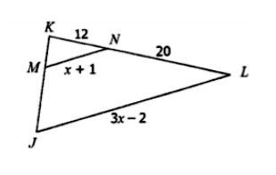 If ΔJKL~ΔMKN, find the value of x.-example-1