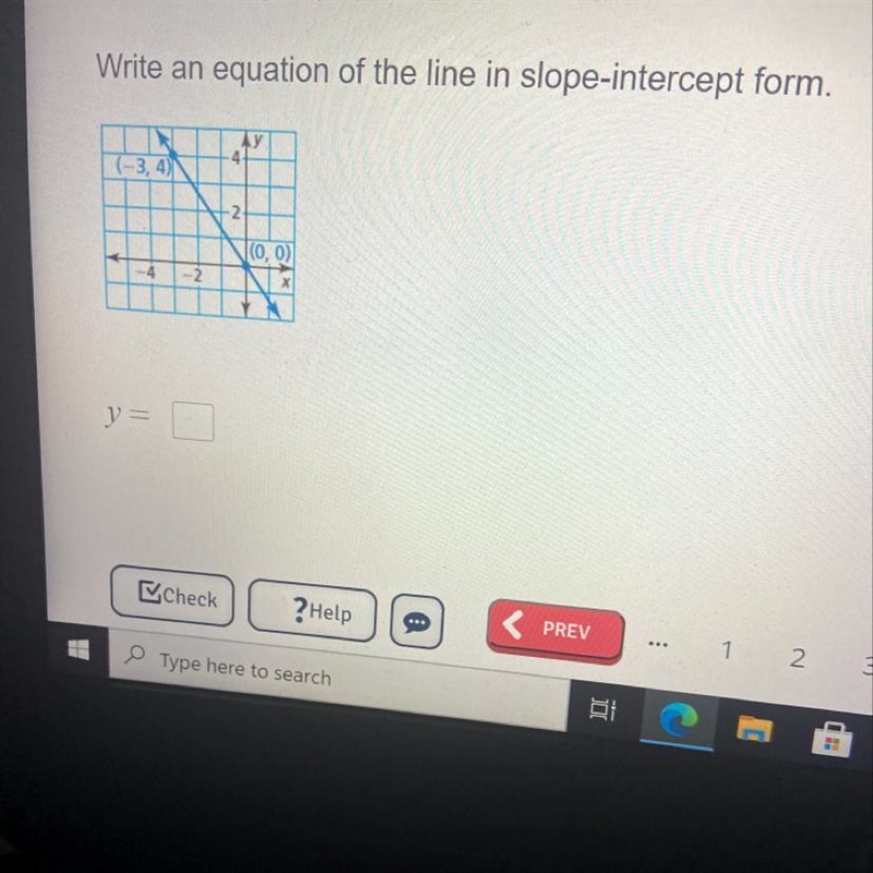 Write an equation of the line in slope intercept form-example-1